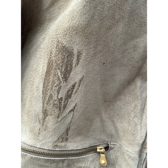 Colebrook Leather Jacket Mens Med Tan Suede Shearling Field Farm Vtg Distressed - Picture 7 of 16